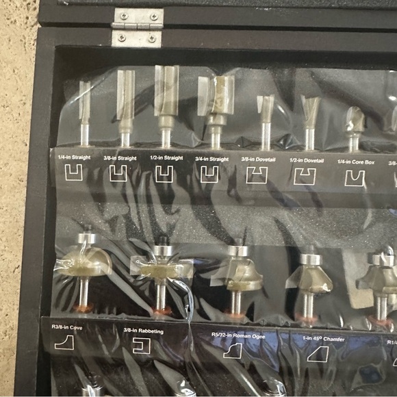 Craftsman 24-Piece Router Bit Set with Wooden Storage Case | Carbide Woodworking - Picture 7 of 9